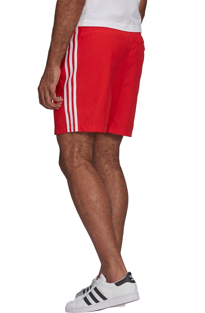 Bermuda Adidas 3 Stripes Swims Vermelho/Branco - NewSkull
