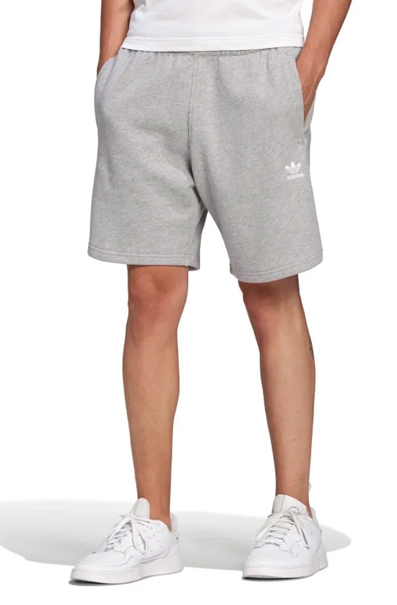 Bermuda Adidas Moletom Trefoil Essentials Cinza/Branco - NewSkull