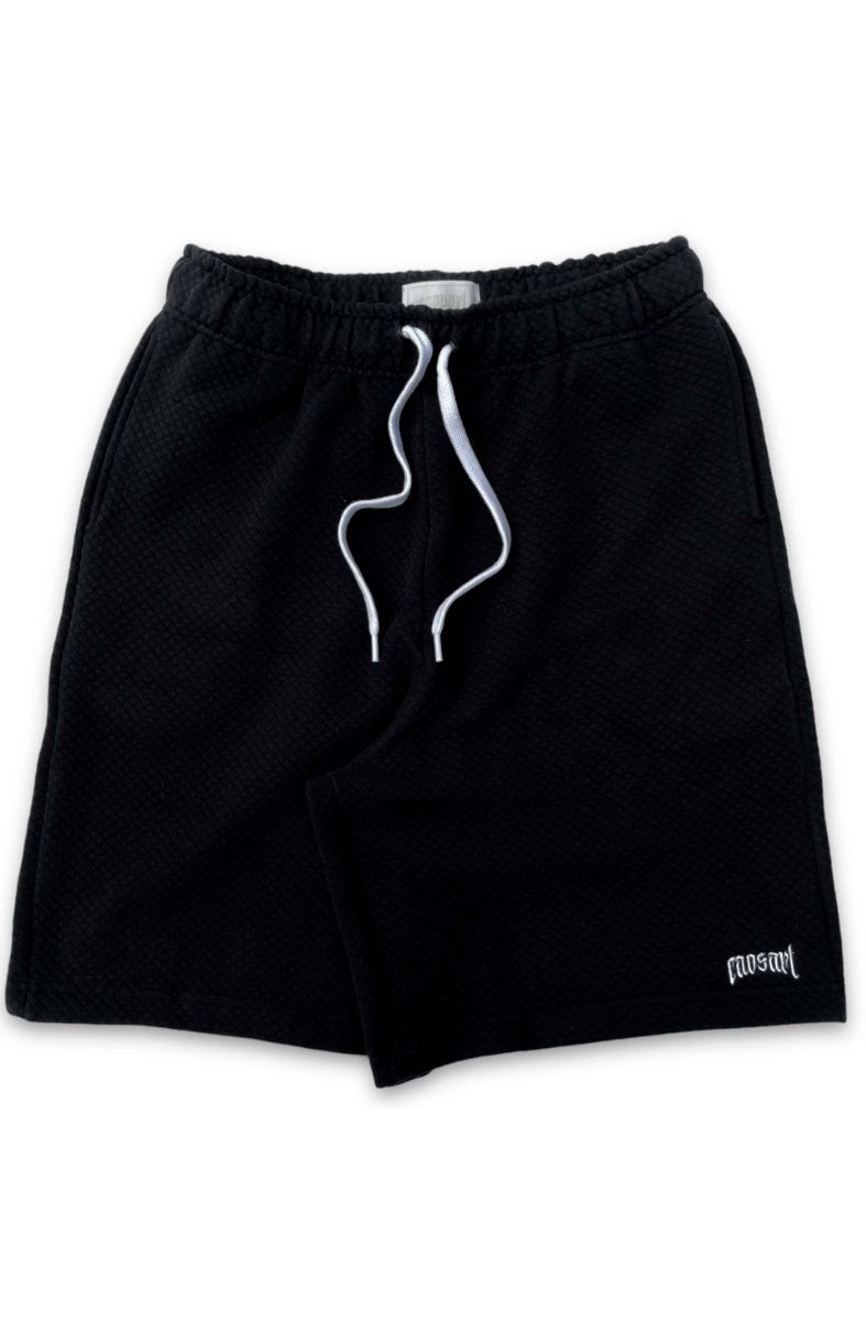 Bermuda Caos Art Ink Oversized Matelassê Preto - NewSkull