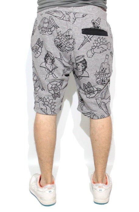 Bermuda de Moletom Blunt Flashes Cinza - NewSkull
