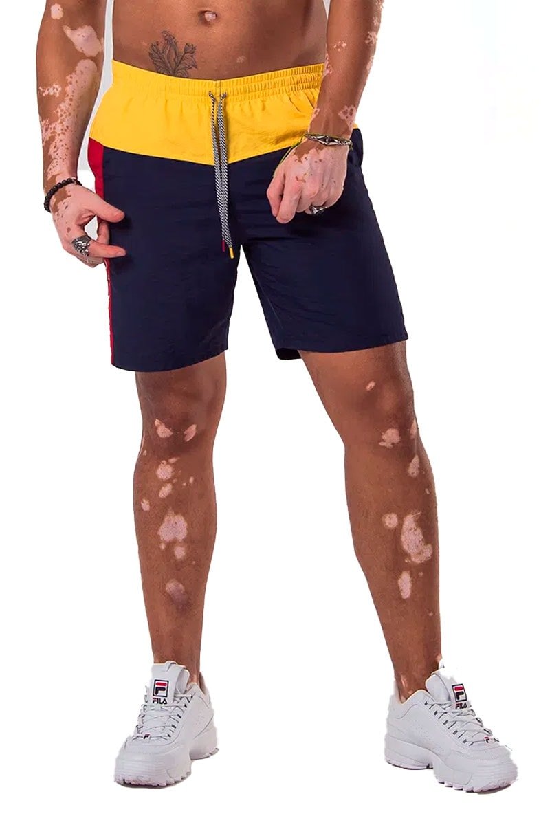 Bermuda Fila Acqua Flag Azul/Amarela - NewSkull