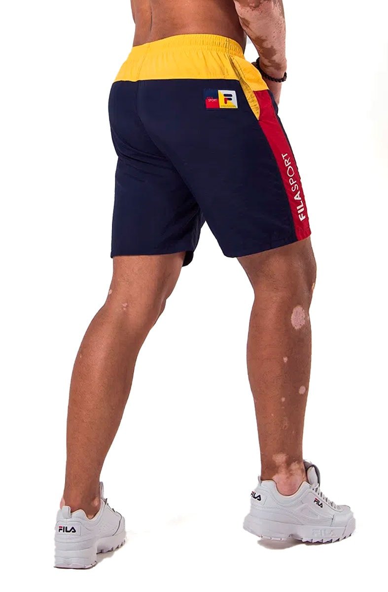 Bermuda Fila Acqua Flag Azul/Amarela - NewSkull