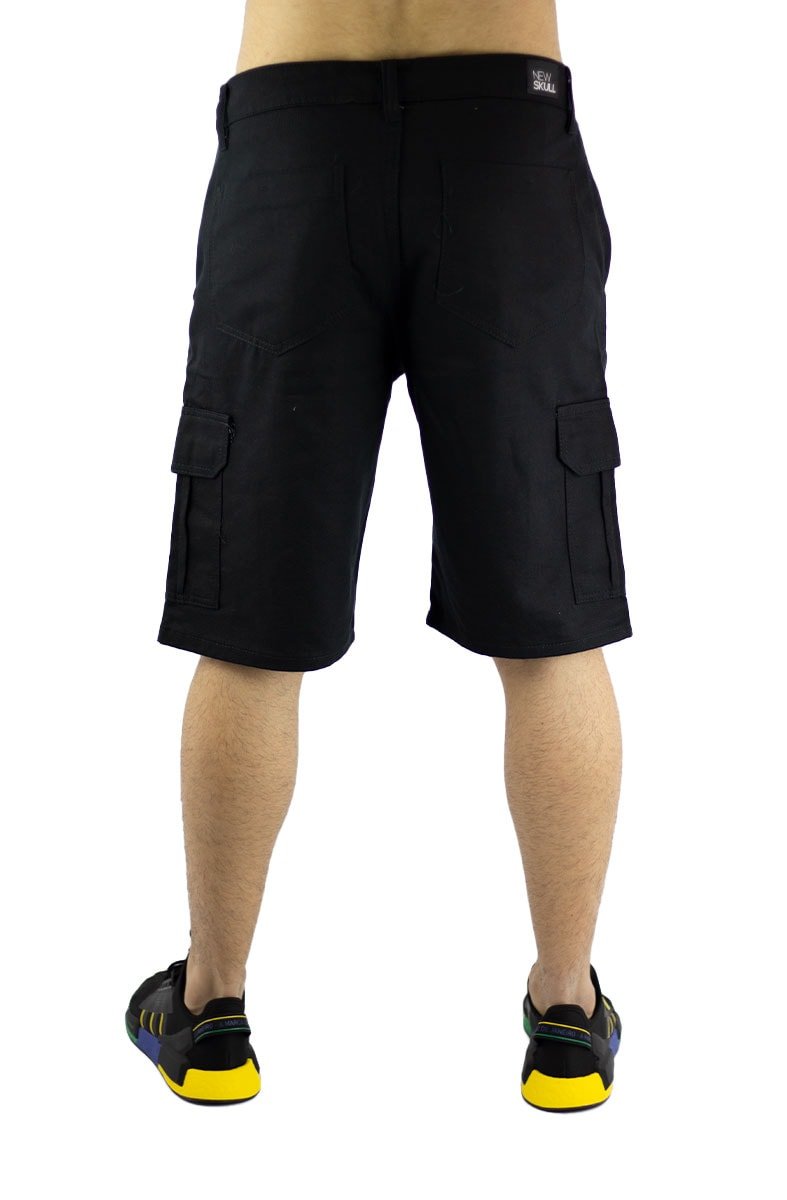 Bermuda NewSkull Sarja Cargo Bolsos Preta - NewSkull