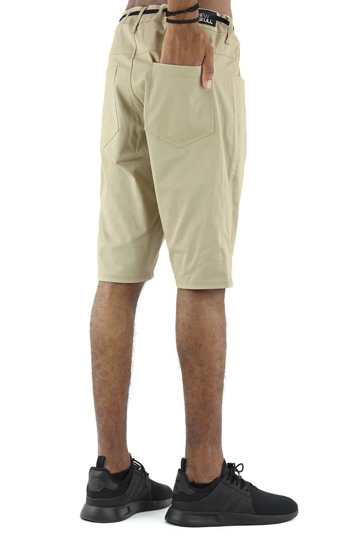 Bermuda NewSkull Sarja Lycra Cadarço Bege - NewSkull