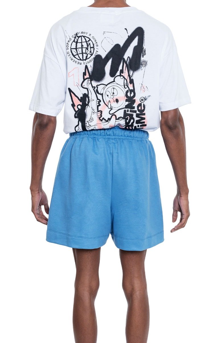 Bermuda Sopro Wasting Time Logo Azul - NewSkull