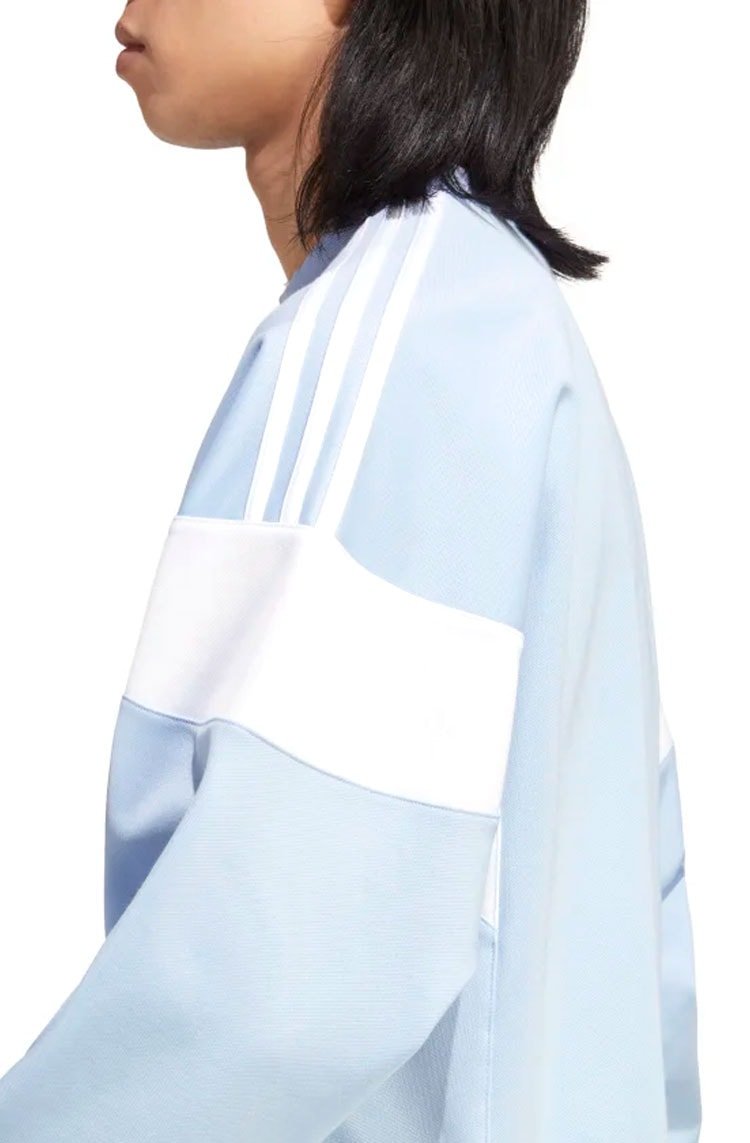 Blusa Adidas Adicolor Classics Cut Line Crew Azul Claro/Branco - NewSkull