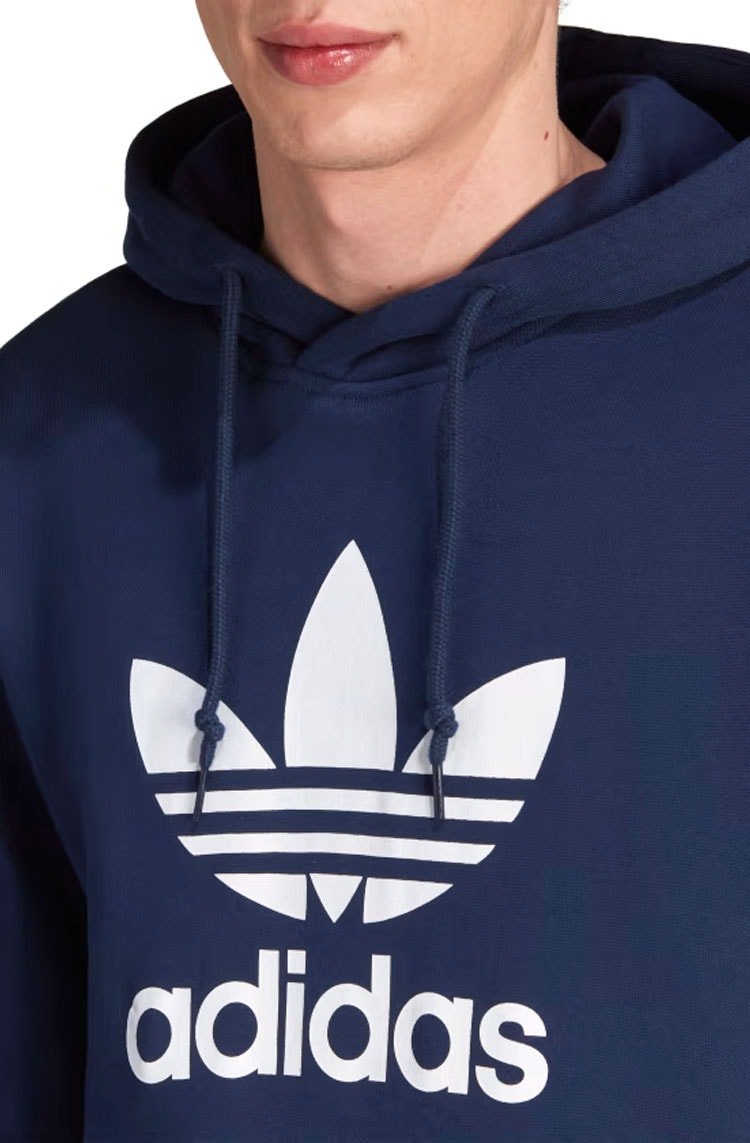 Blusa Adidas Moletinho Com Capuz Adicolor Classics Trefoil Azul Marinho - NewSkull