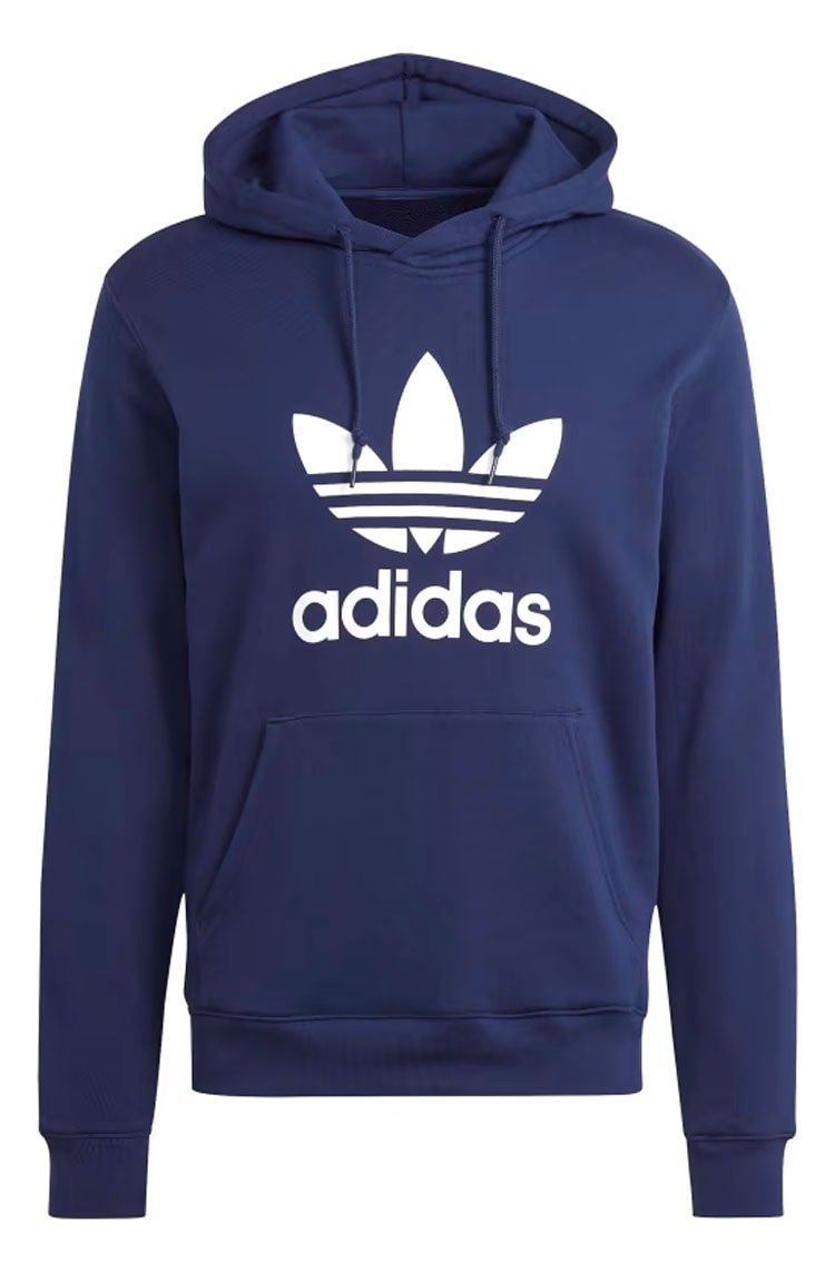 Blusa Adidas Moletinho Com Capuz Adicolor Classics Trefoil Azul Marinho - NewSkull