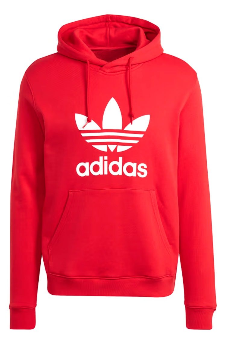 Blusa Adidas Moletinho Com Capuz Adicolor Classics Trefoil Vermelho - NewSkull