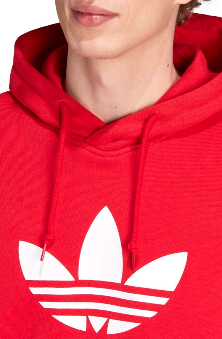 Blusa Adidas Moletinho Com Capuz Adicolor Classics Trefoil Vermelho - NewSkull