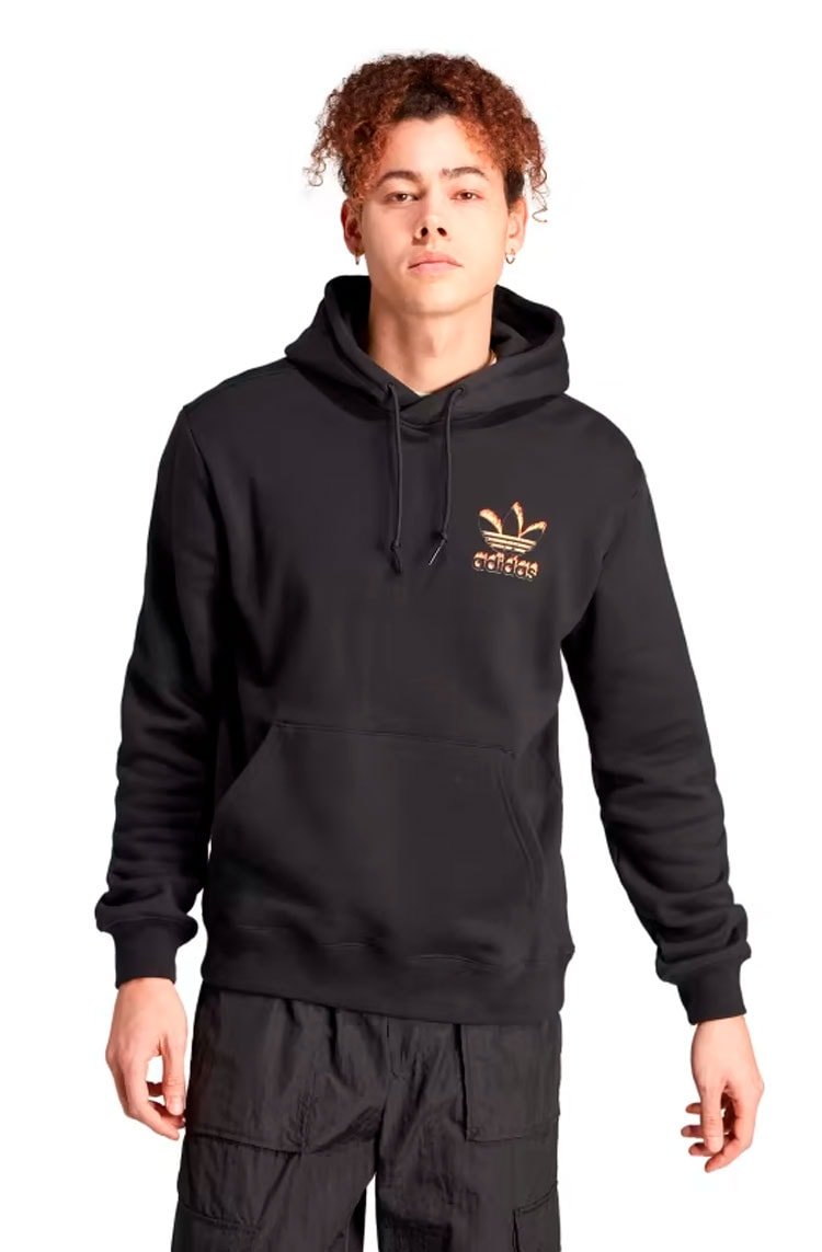 Blusa Adidas Moletinho Graphics Fire Trefoil Preto - NewSkull