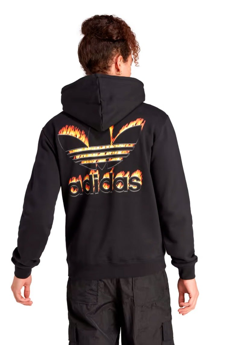 Blusa Adidas Moletinho Graphics Fire Trefoil Preto - NewSkull