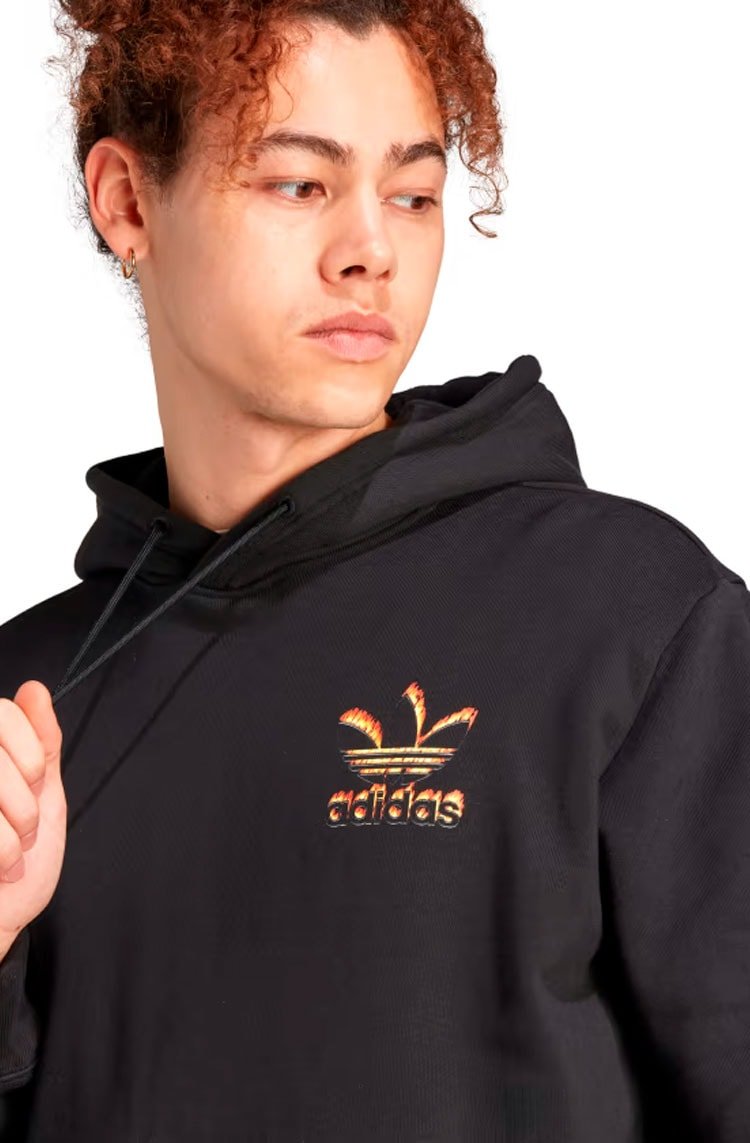 Blusa Adidas Moletinho Graphics Fire Trefoil Preto - NewSkull