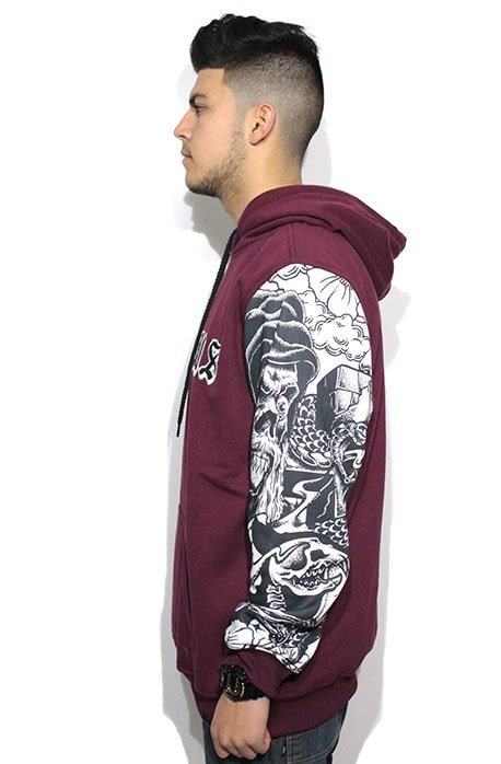 Blusa de Moletom Famous Stars and Straps Monster Mash Vinho - NewSkull