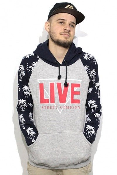 Blusa de Moletom Live Skateboard Palmeira Marinho - NewSkull