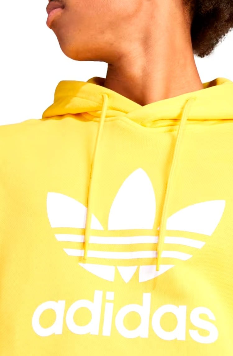 Blusa Moletinho Adidas Capuz Adicolor Classics Trefoil Amarelo - NewSkull