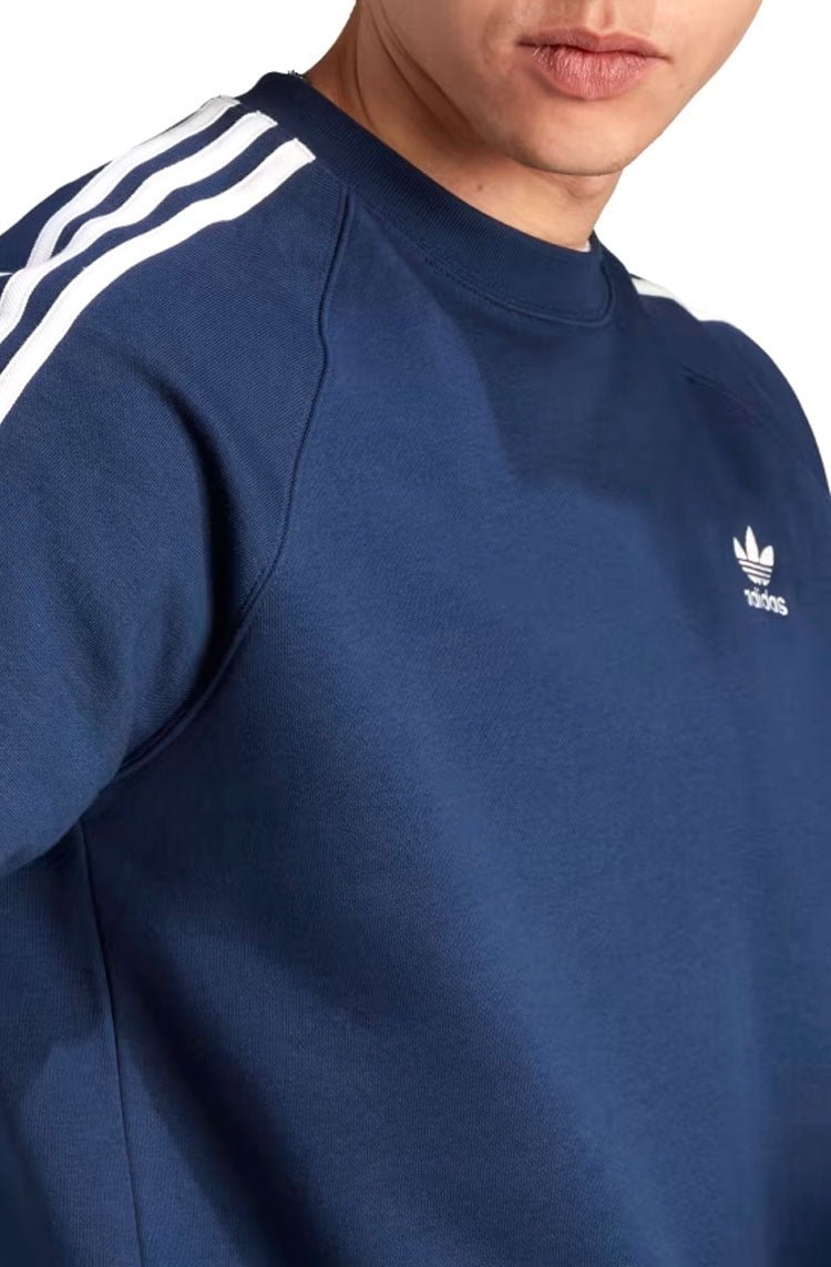 Blusa Moletom Adidas Adicolor Classics 3 - Stripes Azul Marinho/Branco - NewSkull