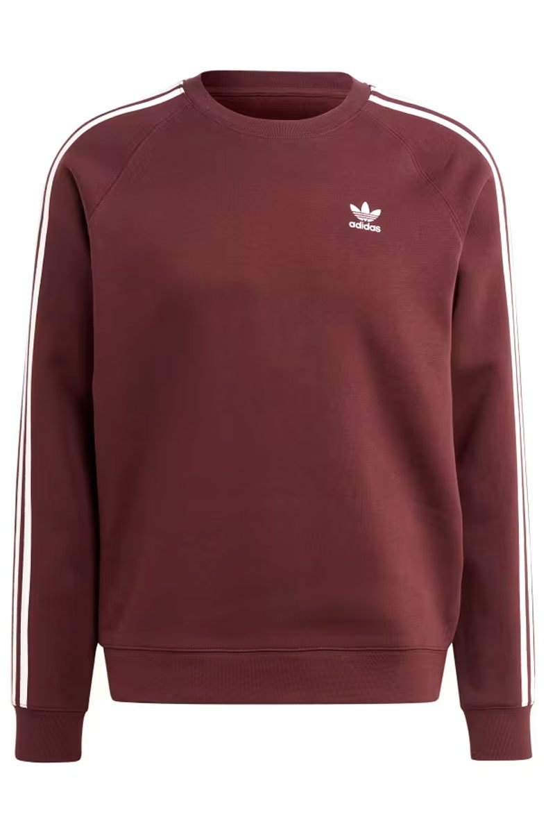 Blusa Moletom Adidas Adicolor Classics 3 - Stripes Marrom/Branco - NewSkull