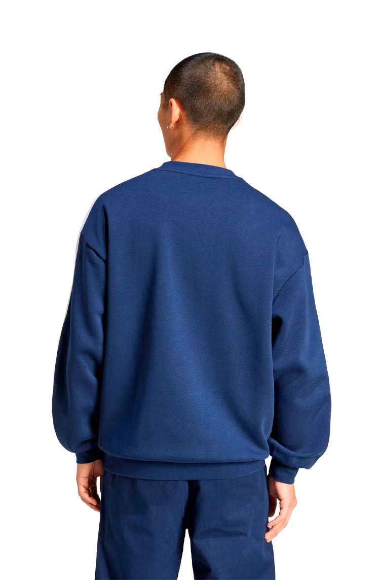Blusa Moletom Adidas Adicolor Oversized Crew Azul Marinho/Branco - NewSkull
