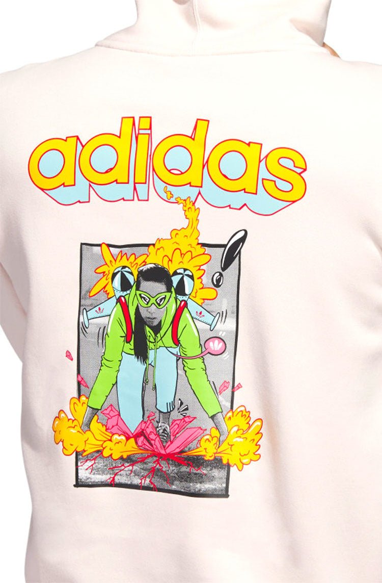 Blusa Moletom Adidas Capuz Hero Rosa/Amarelo - NewSkull