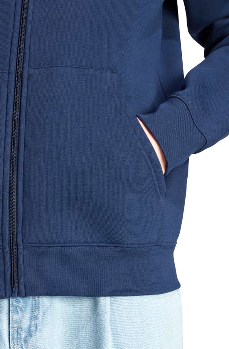 Blusa Moletom Adidas Capuz Ziper Trefoil Essentials Azul Marinho - NewSkull