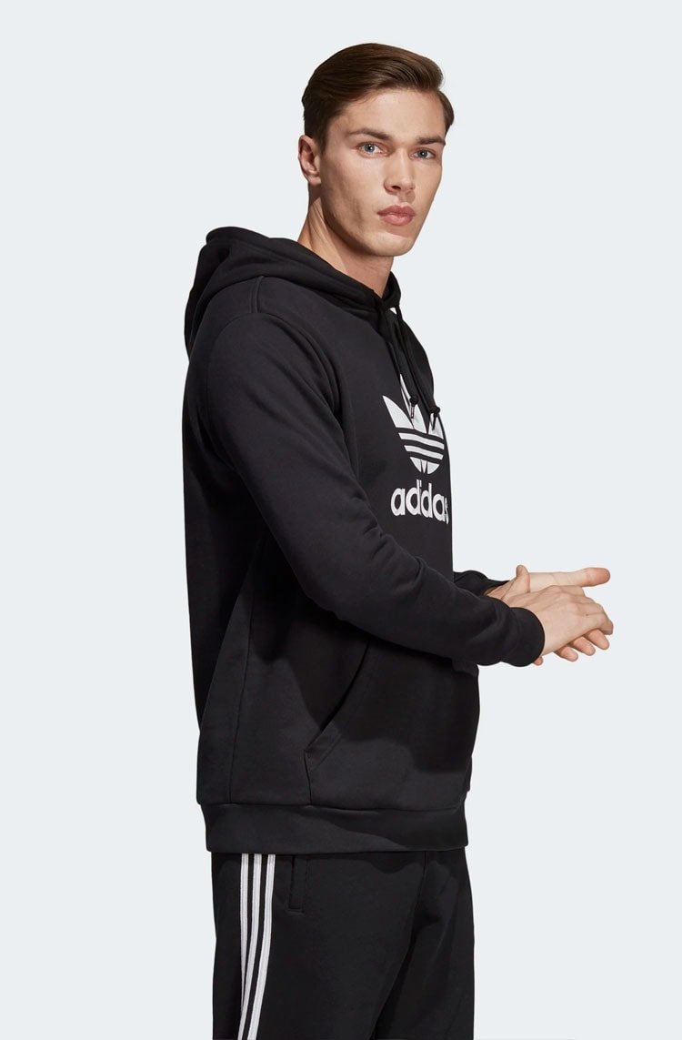 Blusa Moletom Adidas Trefoil Capuz Preto - NewSkull