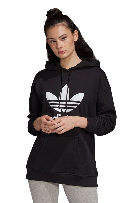 Blusa Moletom Adidas Trefol Capuz Feminino Preto/Branco - NewSkull