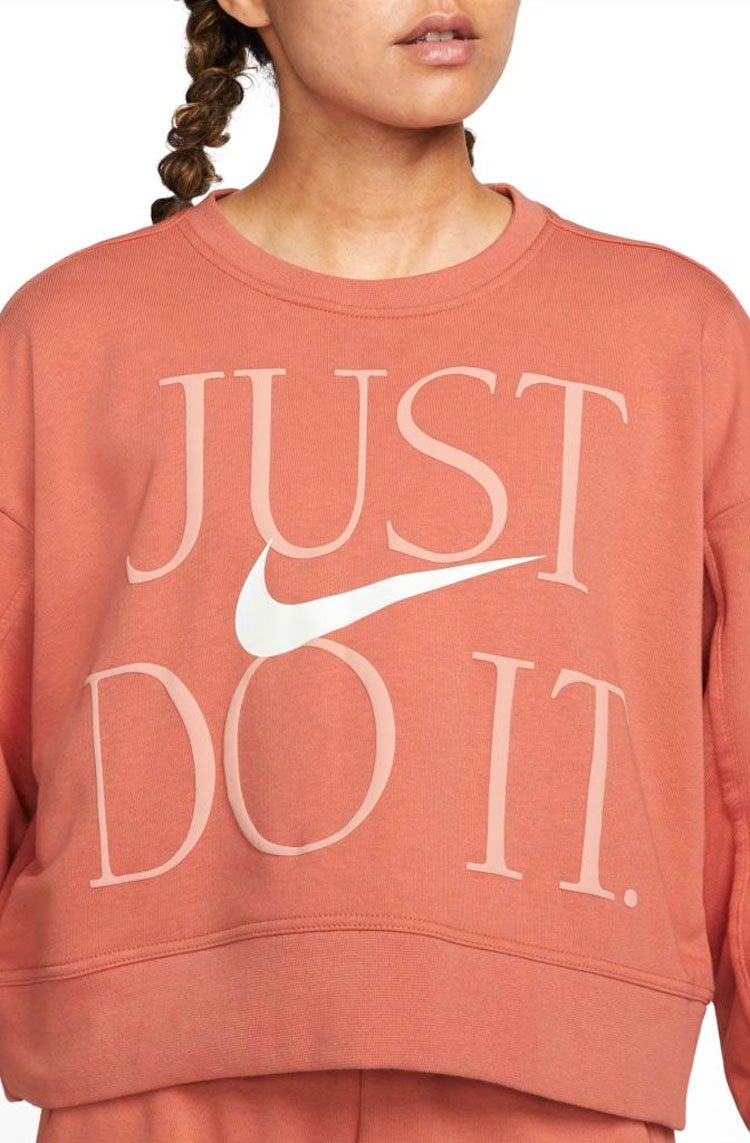 Blusão Moletom Nike Dri - FIT Get Fit Feminino Laranja/Branco - NewSkull