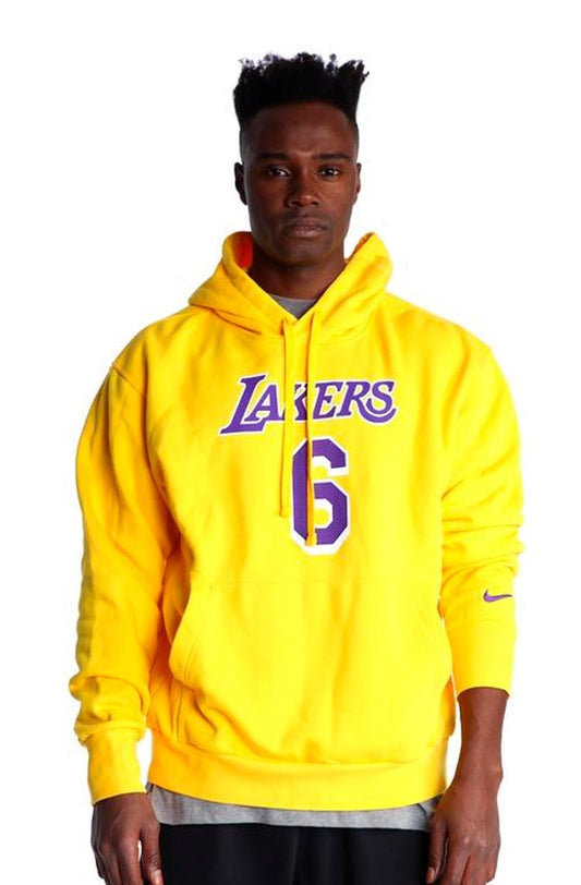 Blusão Moletom Nike Los Angeles Lakers Masculino Pullover Fleece Essential Amarelo/Roxo - NewSkull