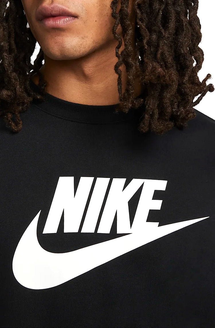 Blusão Moletom Nike NSW Club Fleece Crew Masculino Preto/Branco - NewSkull