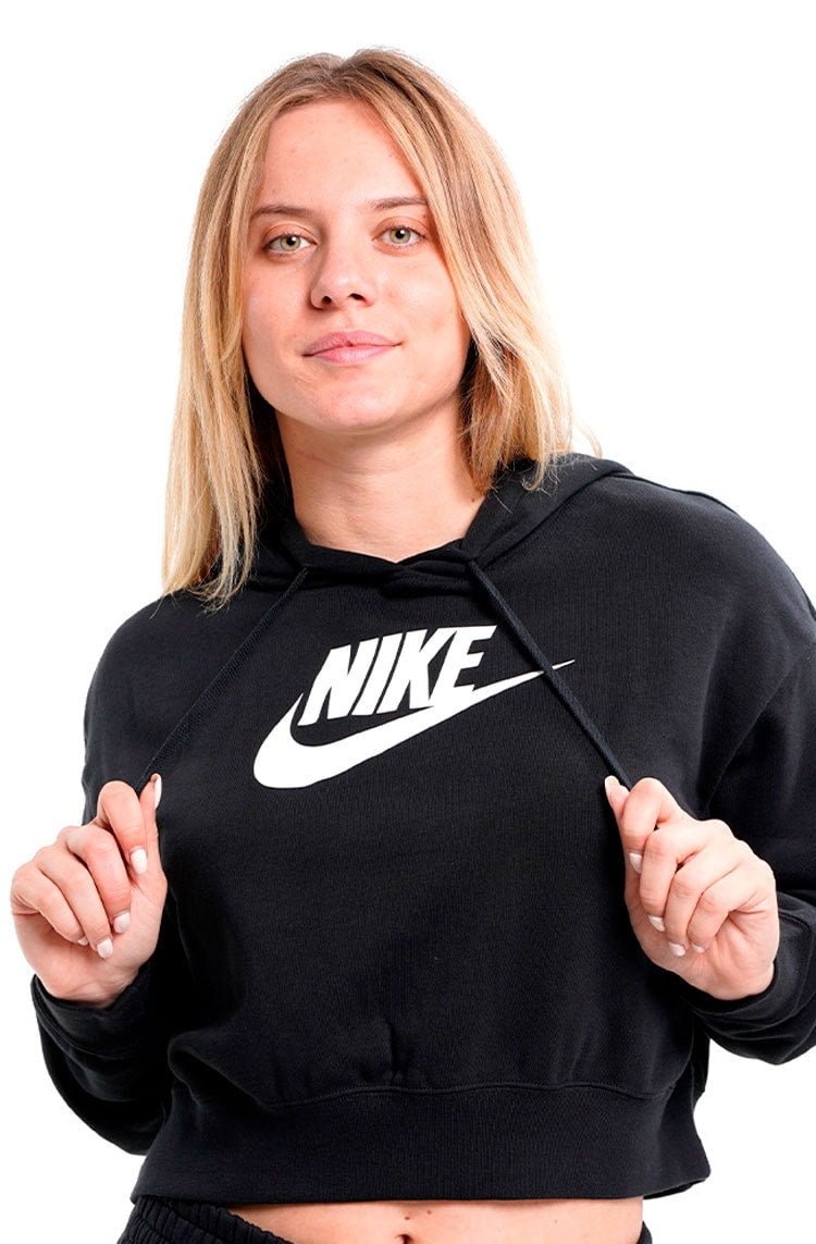 Blusão Nike Sportswear Club Fleece Crop Feminino Preto/Branco - NewSkull