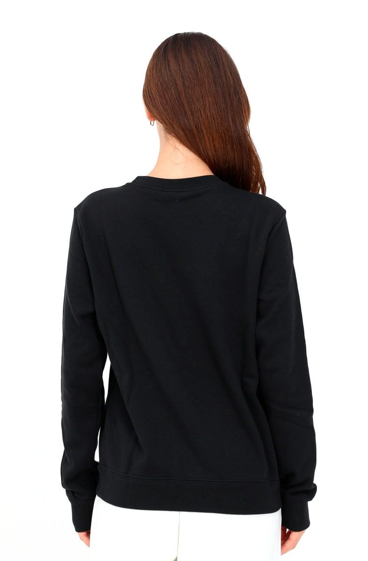 Blusão Nike Sportswear Club Fleece Feminino Crew Preto/Branco - NewSkull