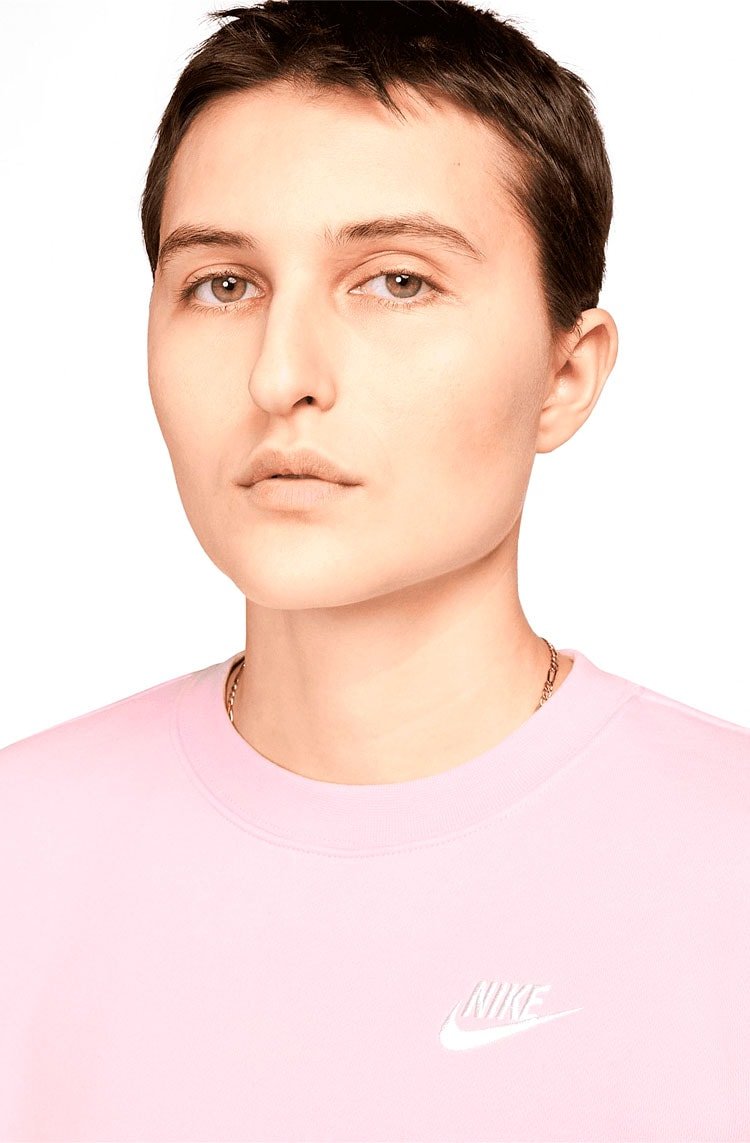 Blusão Nike Sportswear NSW Club Fleece Feminino Rosa/Branco - NewSkull