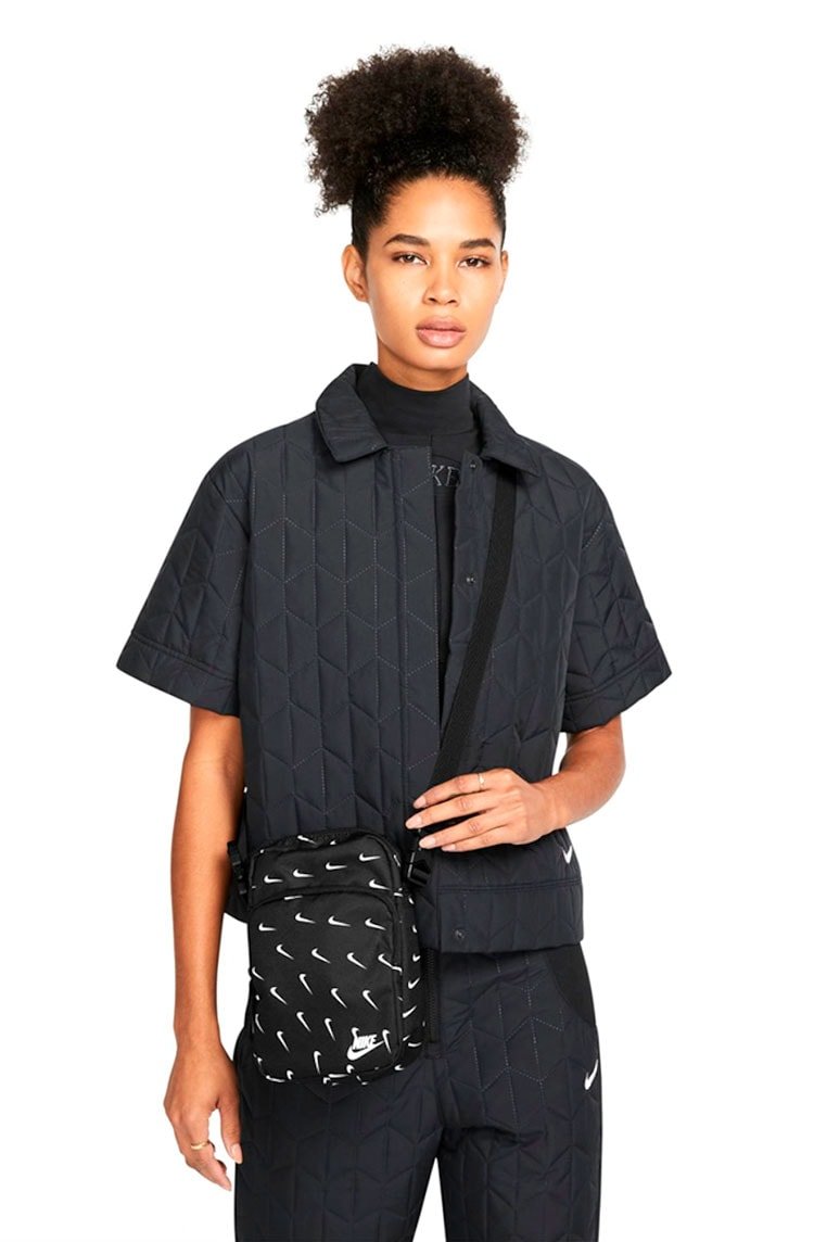 Bolsa Nike Transversal Heritage Unissex Preto/Branco - NewSkull