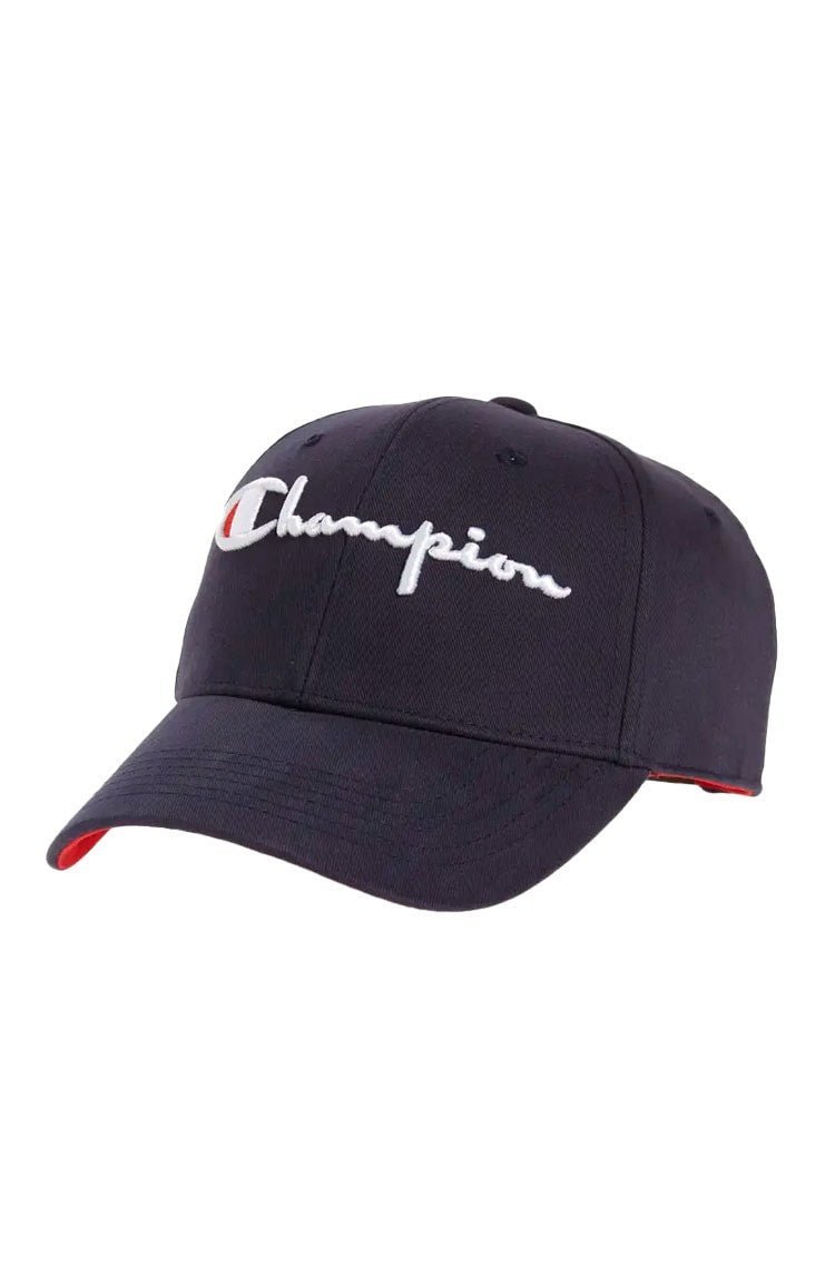 Bone Champion Aba Curva Bordado Strapback Azul/Branco - NewSkull