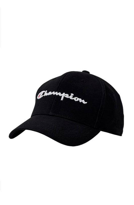 Bone Champion Aba Curva Bordado Strapback Preto/Branco - NewSkull