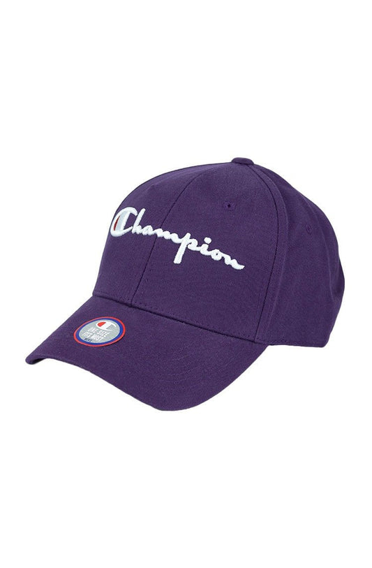 Bone Champion Aba Curva Bordado Strapback Roxo/Branco - NewSkull