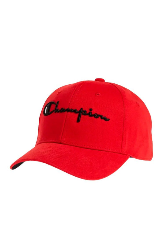Bone Champion Aba Curva Bordado Strapback Vermelho/Preto - NewSkull