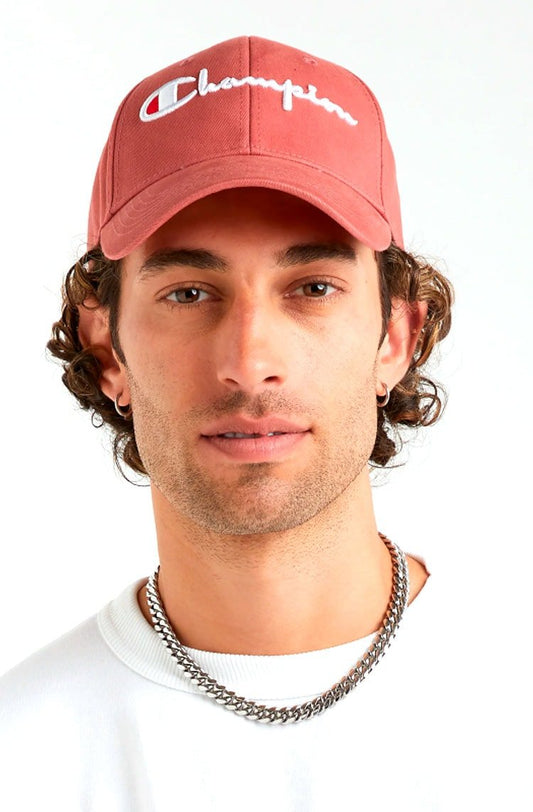 Boné Champion Aba Curva Strapback Sandalwood Coral/Branco - NewSkull