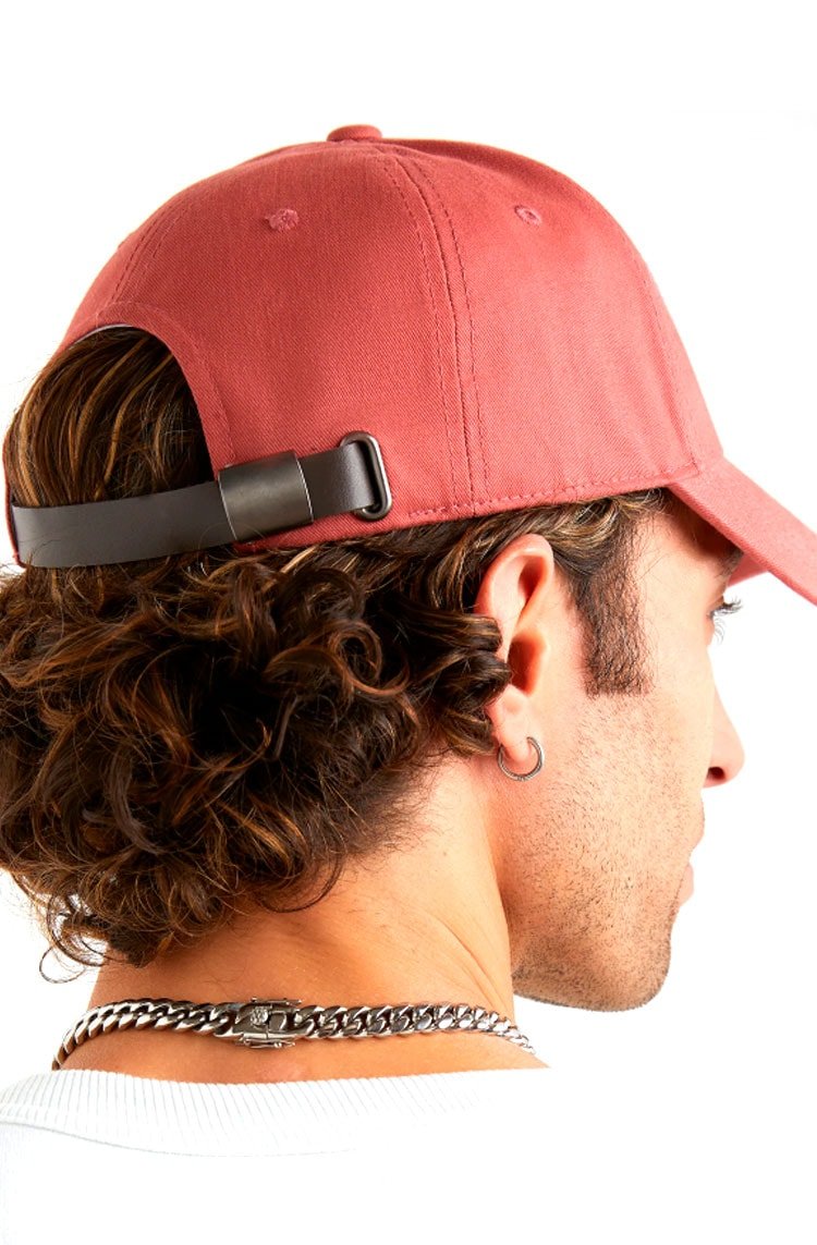 Boné Champion Aba Curva Strapback Sandalwood Coral/Branco - NewSkull