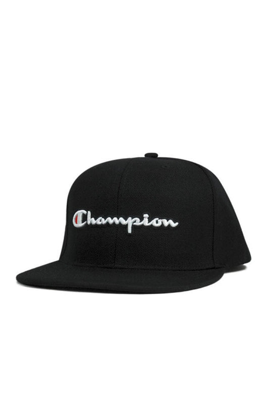 Bone Champion Aba Reta Bordado Snapback Preto/Branco - NewSkull
