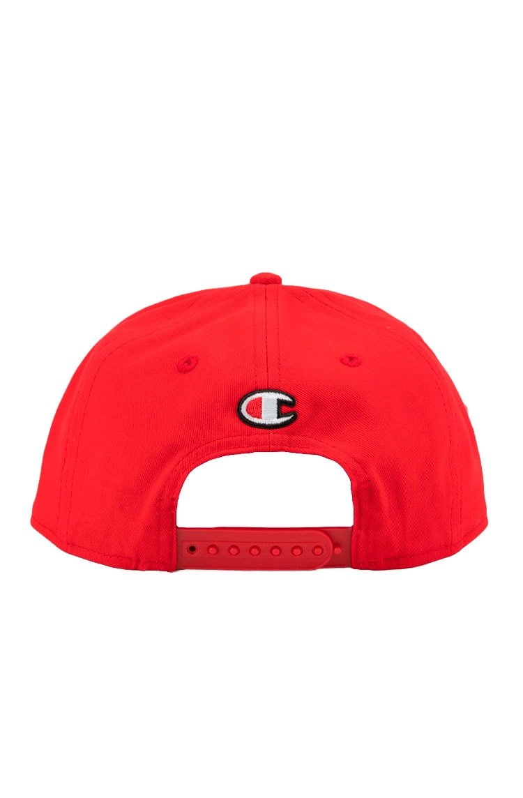 Bone Champion Aba Reta Bordado Snapback Vermelho/Branco - NewSkull