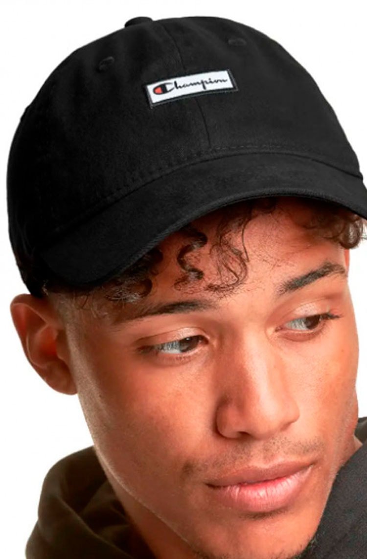 Boné Champion Preto Aba Curva Dad Hat Garment Preto - NewSkull