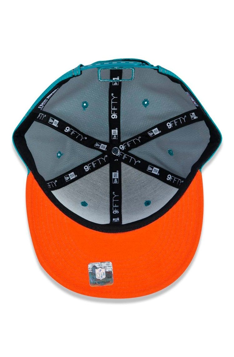 Boné New Era 9fifty Nfl On - field Coleção Sideline Miami Dolphins Verde/Laranja - NewSkull