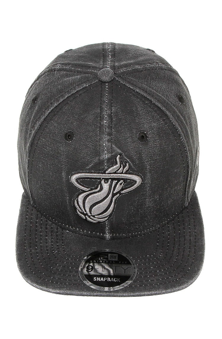 Bone New Era 9Fifty Original Fit Miami Heat Nba Preto/Cinza - NewSkull