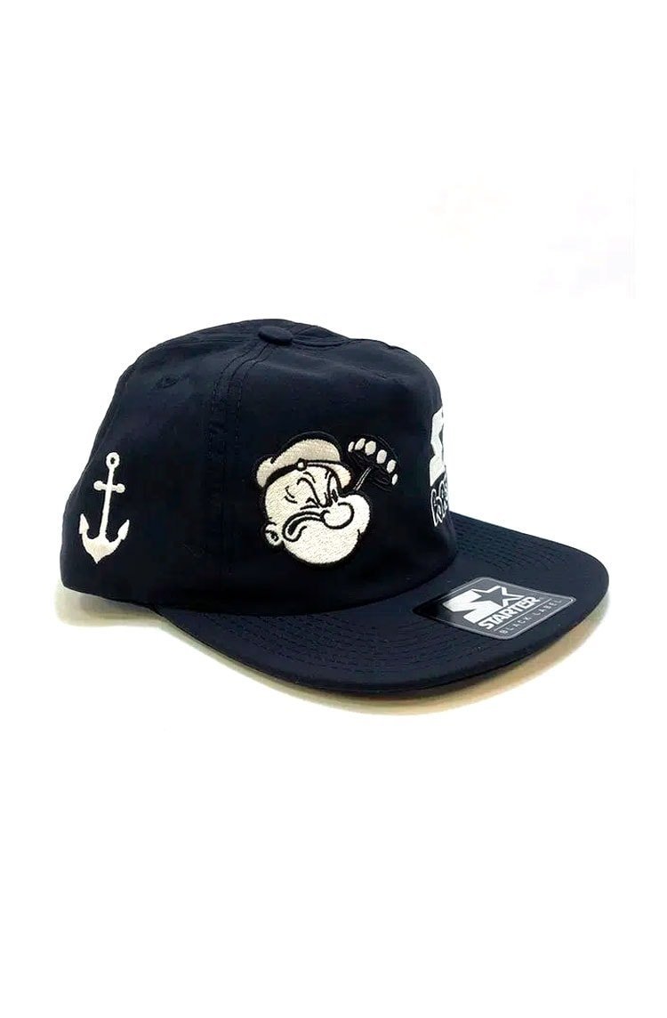Bone Starter Logo Aba Reta Snap Popeye Preto/Branco - NewSkull