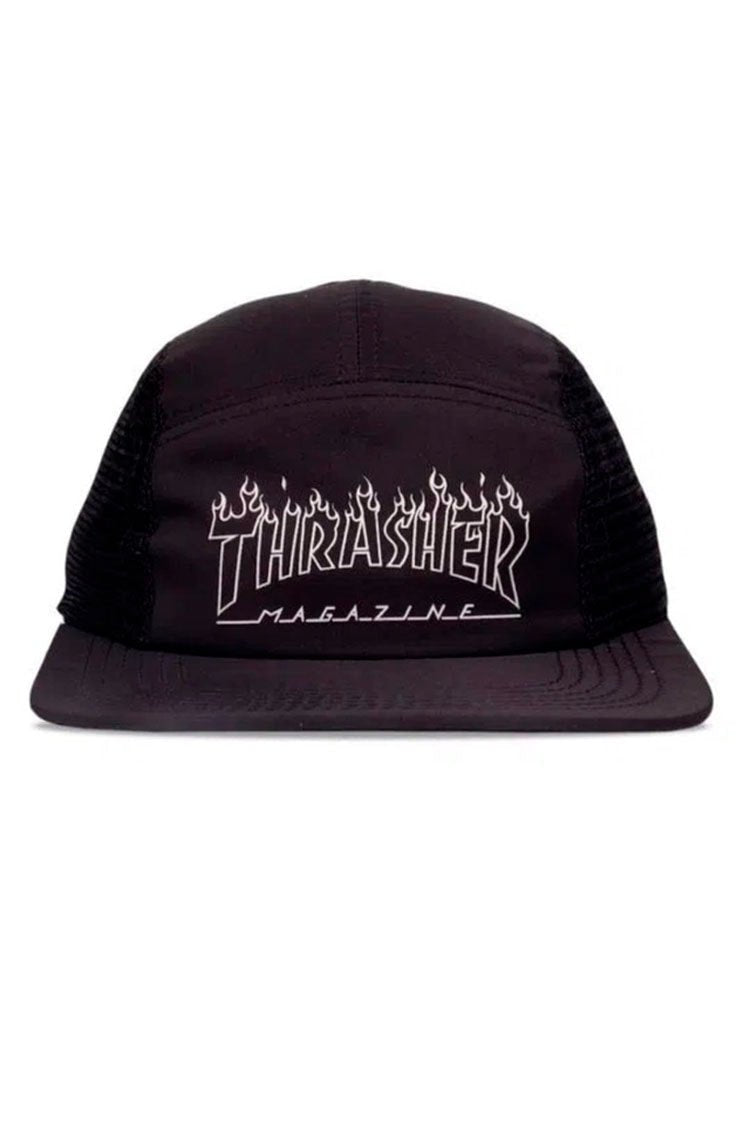 Bone Thrasher Flame Outline Five Panel Preto/Branco - NewSkull