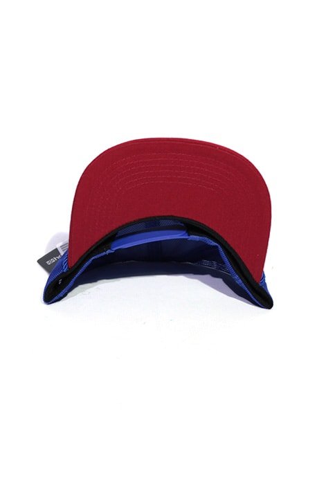 Boné Trucker Hashskatetag Snapback Azul com Vermelho - NewSkull