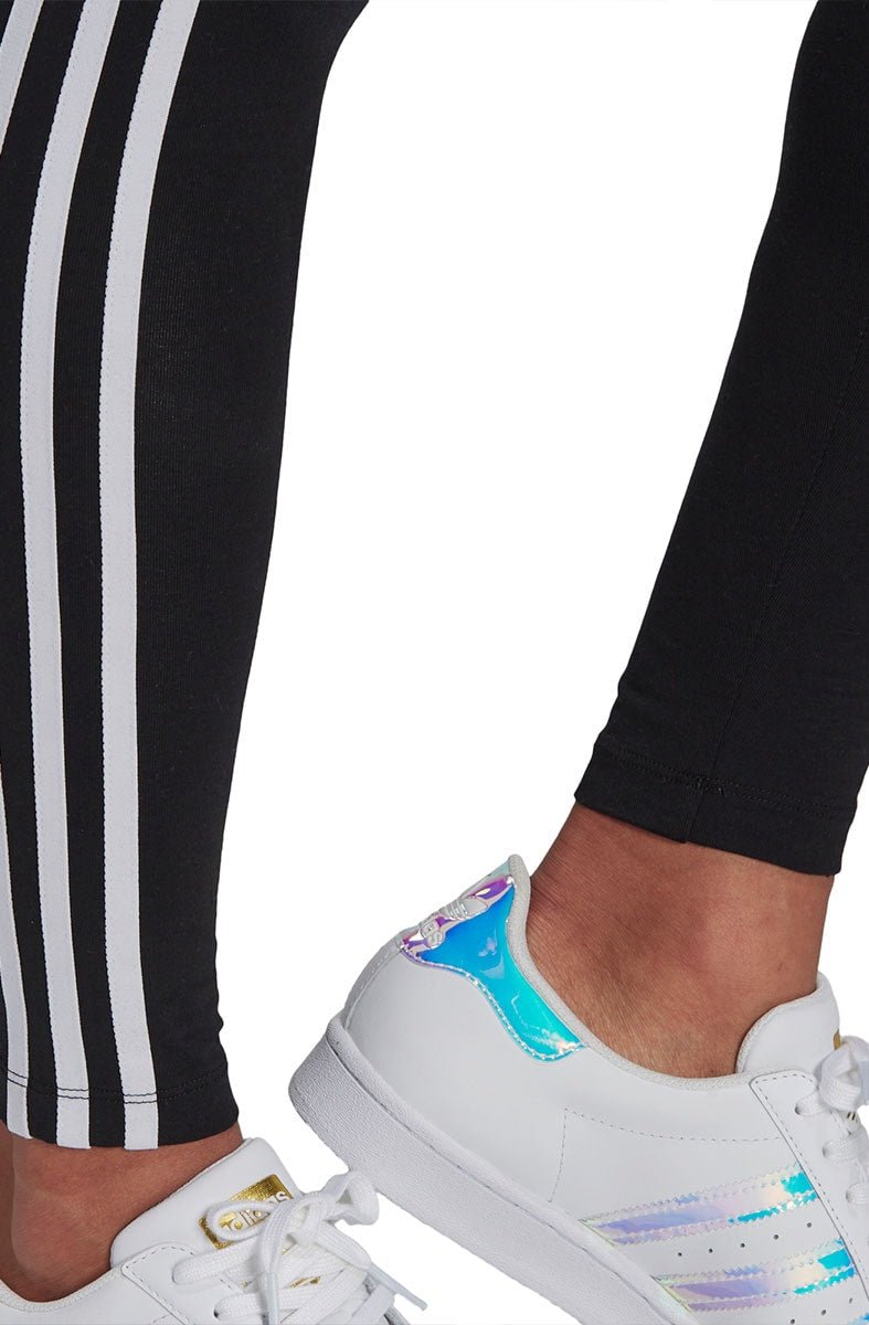 Calça Adidas Legging Adicolor Classics 3 - Stripes Feminina Preta/Branco - NewSkull