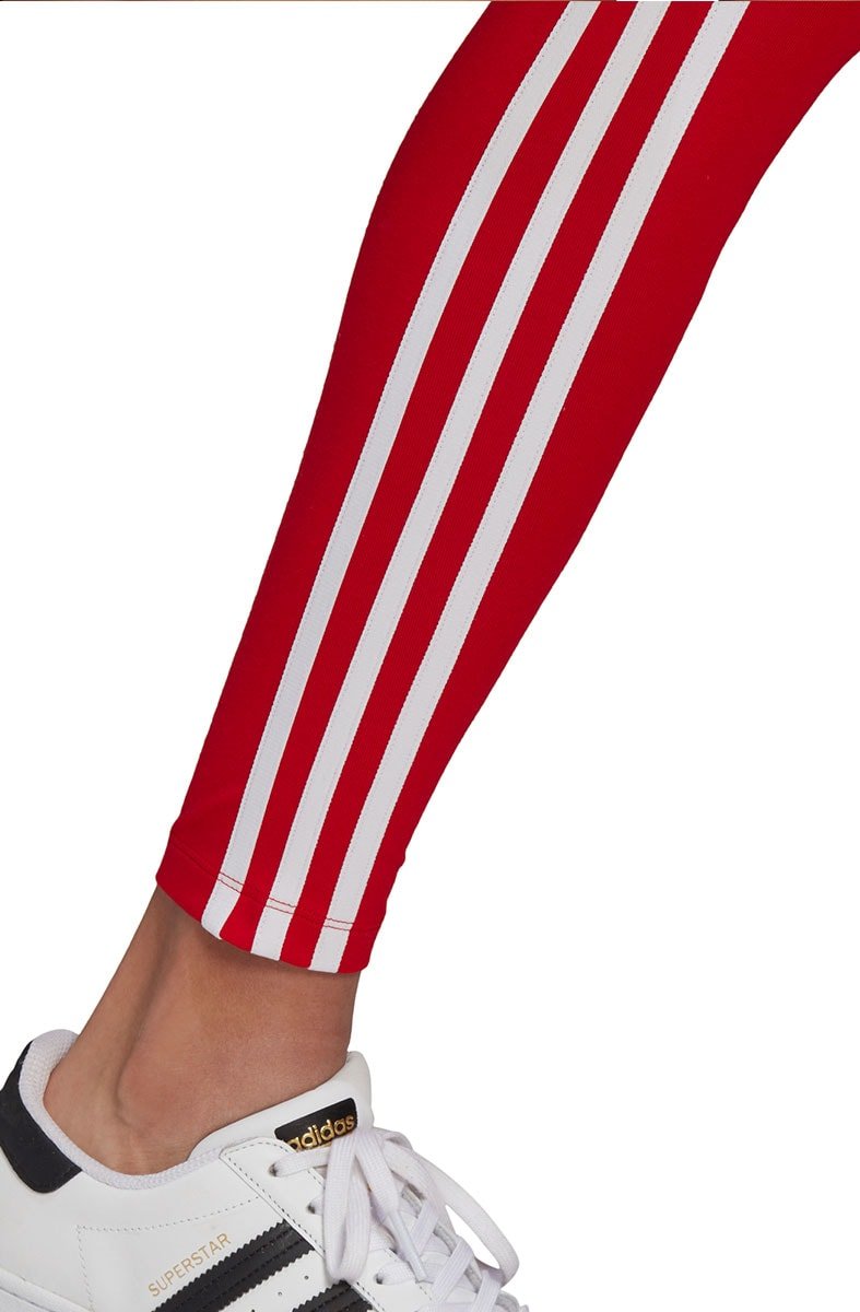 Calça Adidas Legging Adicolor Classics 3 - Stripes Feminina Vermelha/Branca - NewSkull